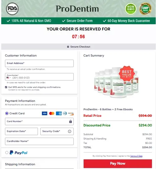 Prodentim order page